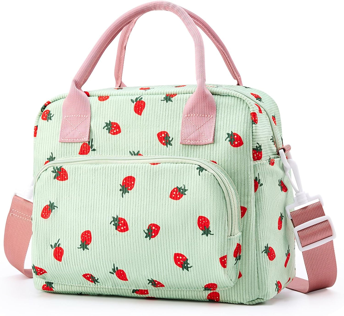 Skiennix Insulated Lunch Bag - Stylish Corduroy Tote for Women | Reusable Cooler for Work & Travel