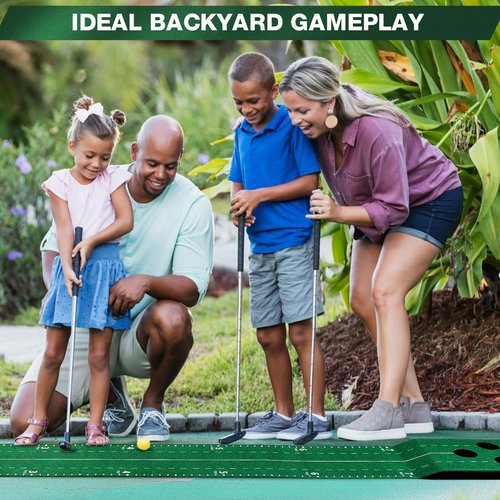 Wekin Indoor Putting Green Game Set, Golf Putting Game with Metal Putter & Golf Balls, Golf Putting Mat Training Aid for Backyard,Party,Office