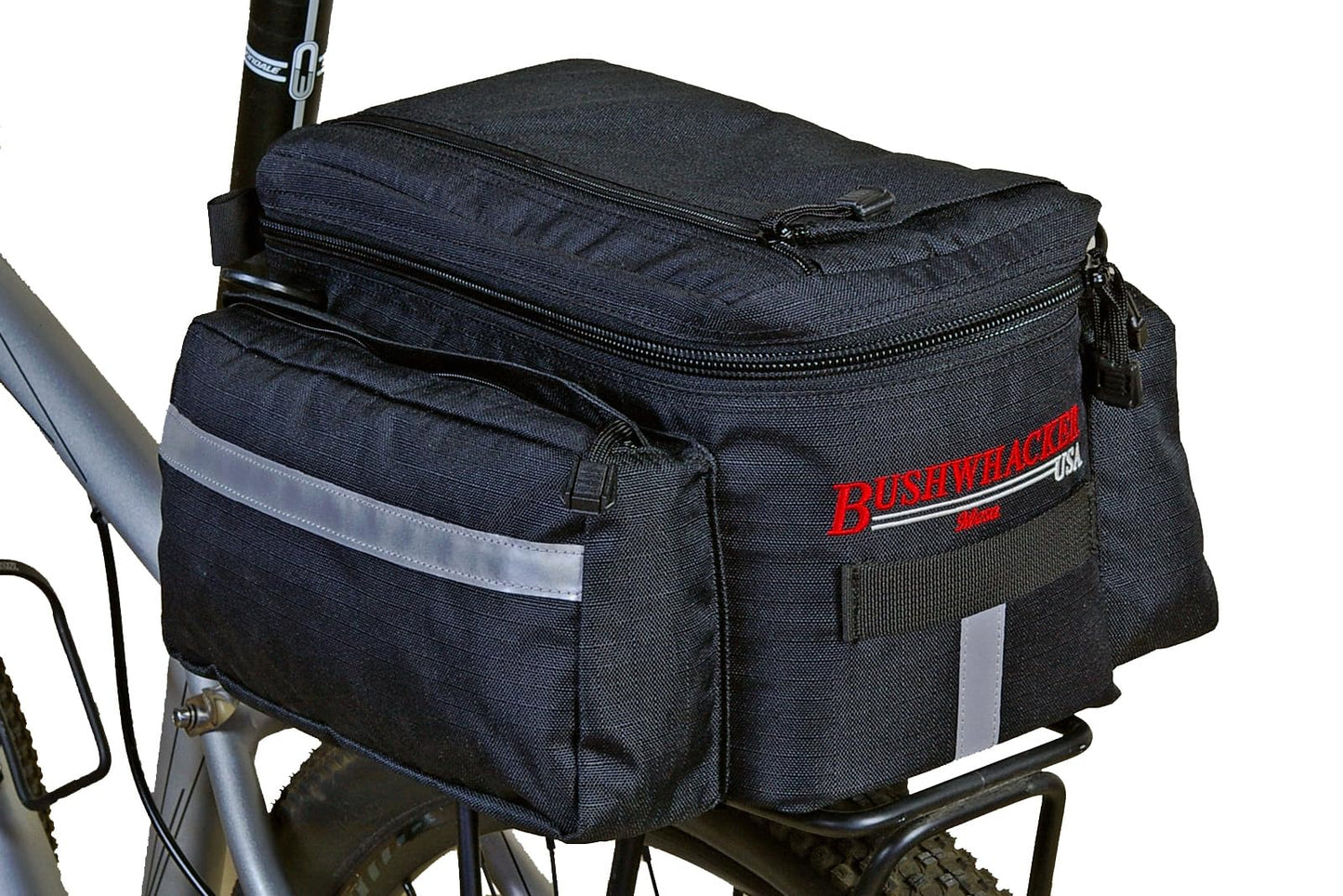 Bushwhacker Mesa Large Insulated Bike Rack Trunk Bag, Rear Bicycle Cooler Cargo Storage with Padded Interior, Reflective Trim, Water Resistant Construction for Cycling Commuter Touring Ebike