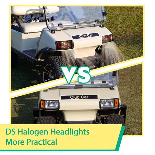 FIXHAWK Club Car DS Halogen Headlights for Club Car DS & Turf & Carryall 1993-Up Golf Cart,Passenger and Driver Side Factory Style OEM# 101988002, 101988001,Replace12V Head Lights Kit Assembly