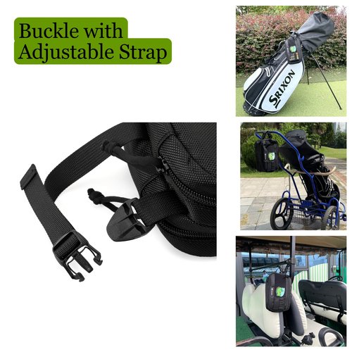 VIVA EAGLE Golf Pouch Bag for Balls Accessories Valuables | Hook-and-Loop Front Panel | Detachable Tee Holder and Motivation Patches | 10 Bamboo Tees 3-1/4 inch | Gym Sports Travel Tactical