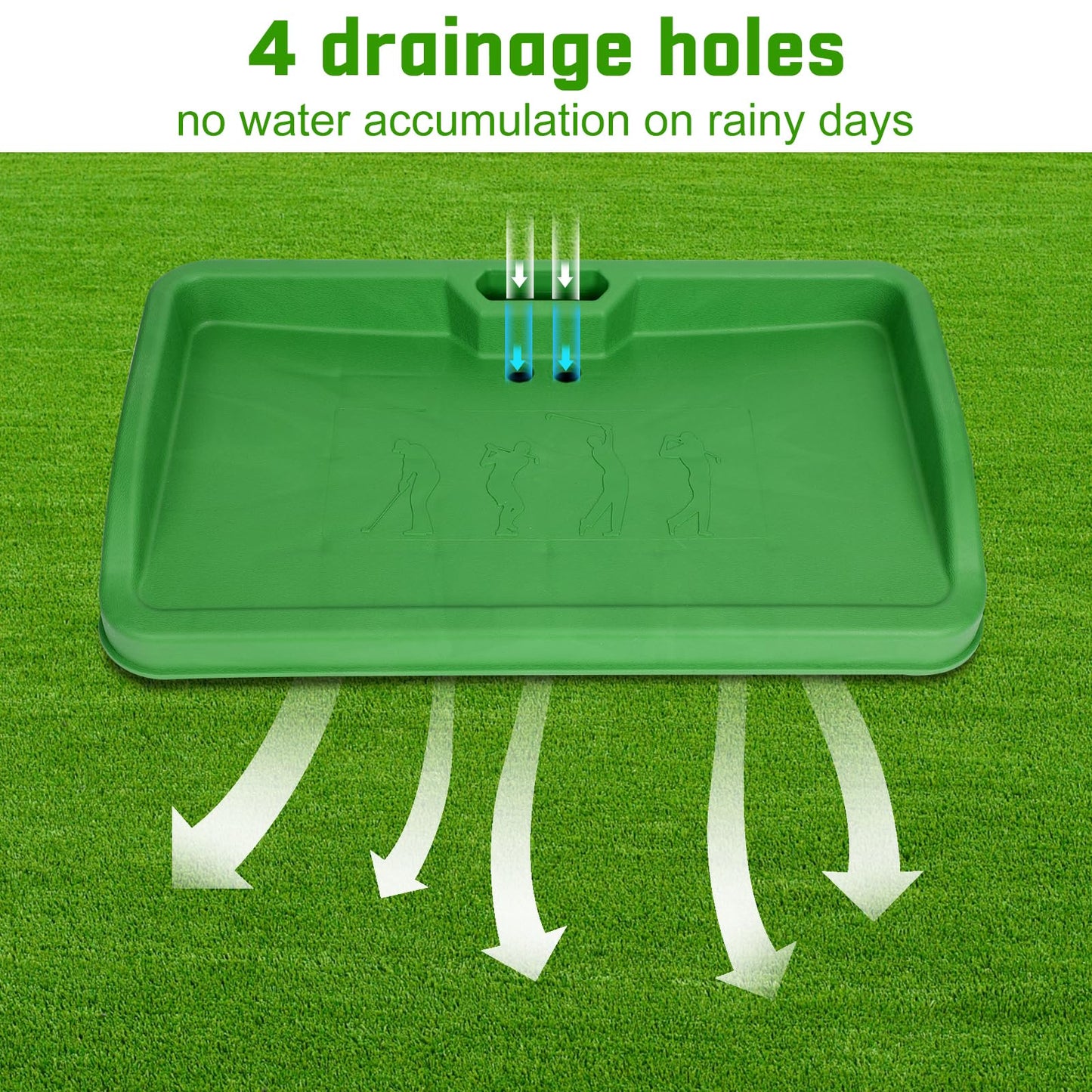 DCQ Commercial Golf Ball Tray with Cell Phone Holder – 100 Ball Capacity, Heavy-Duty Rubber, Compatible with All Golf Hitting Mats – Indoor & Outdoor Training Golf Ball Holder for Mat
