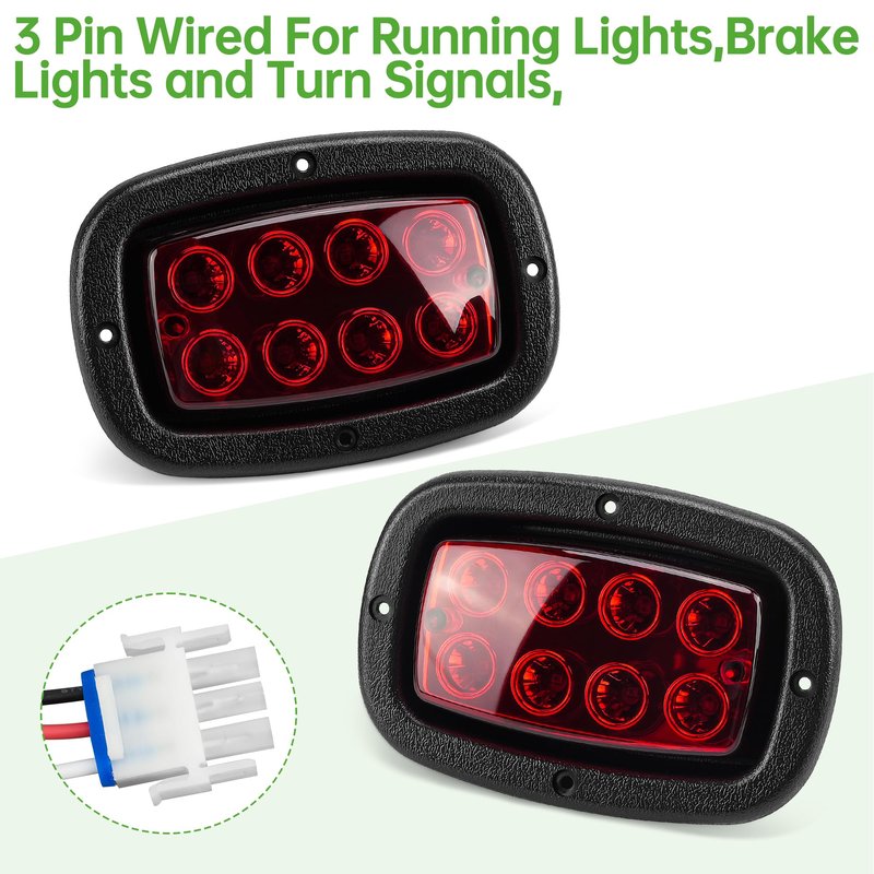 10L0L Club Car DS Headlight Kit - 12V Headlight and Tail Light Kit With Upgrade Harness with Turn Signal Brake Light and Horn Wire