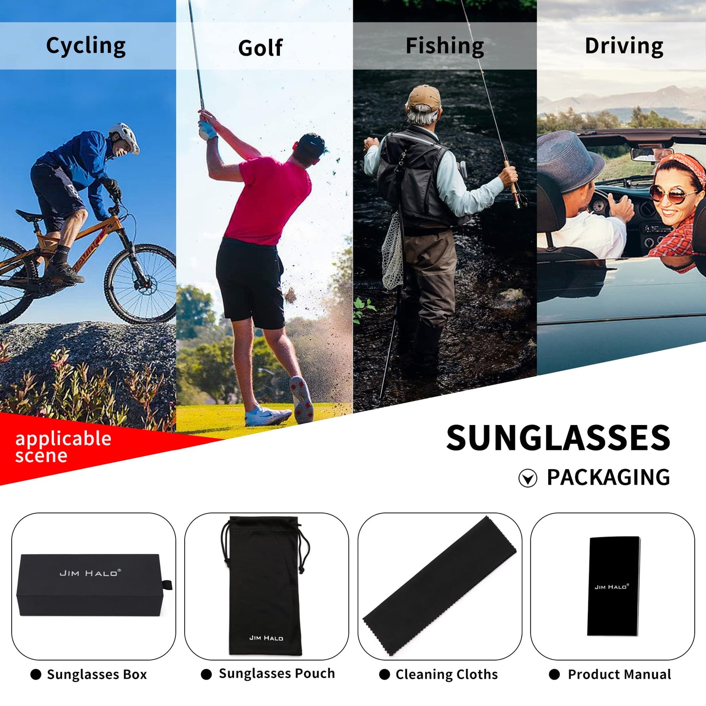 JIM HALO Polarized Sunglasses Men Women, Retro Aviator Shades for Driving Fishing Blue/Mirror Blue