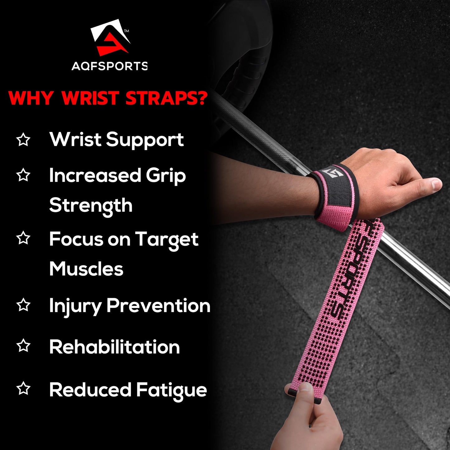 AQF Weight Lifting Straps, Padded Cotton Gym Wrist Straps for Deadlifts