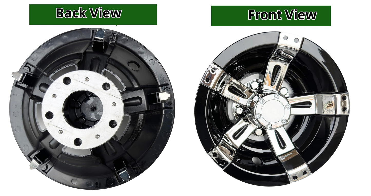 Dr.Acces Golf Cart 10" Wheel Covers Hub Caps W/Chrome Spokes for EZGO Cub Car Yamaha Golf Cart Set of 4pcs
