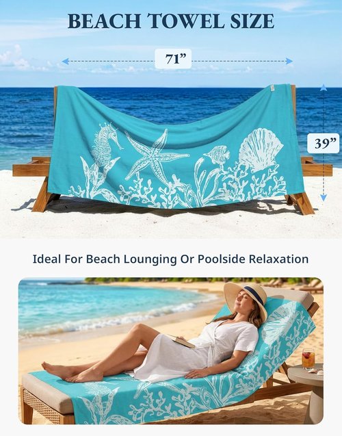 LANE LINEN Oversized Beach Towels - Quick Dry Lightweight Pool Towels, 39"x71", Coral - 6 Pack