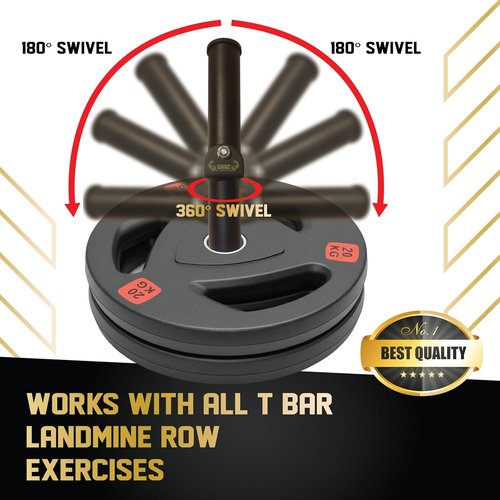 Gainz Barbell Landmine Row Anchor Attachment - 360° Swivel V-Bar/T-Bar for 2" Weight Plates
