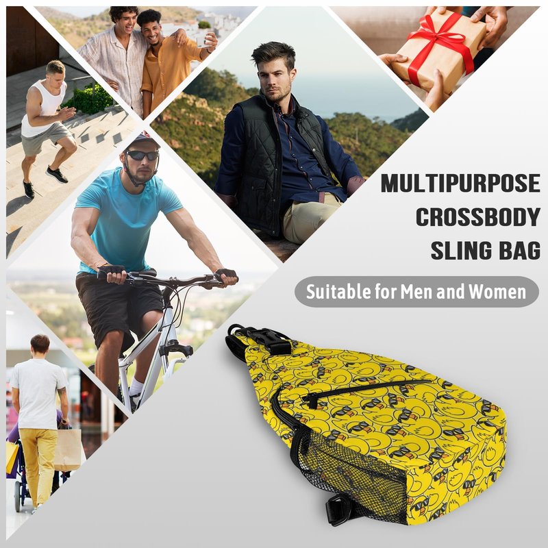 Sling Backpack Trendy Sling Bag Multipurpose Crossbody Sling Travel Hiking Crossbody Shoulder Backpack (Duck)