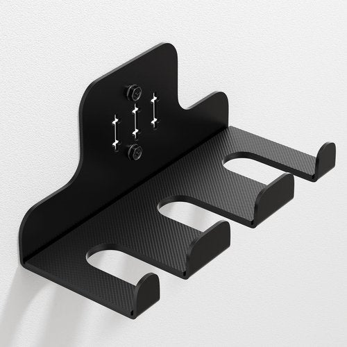 JNIHEEP Barbell Wall Holder,Olympic Hanger,Garage Gym Bar Wall Rack with 3 Bar Holders,Vertical Barbell Mount Rack,Space Saving Commercial or Home Gym Accessory,Holds Under 33mm Bar Size(Black)