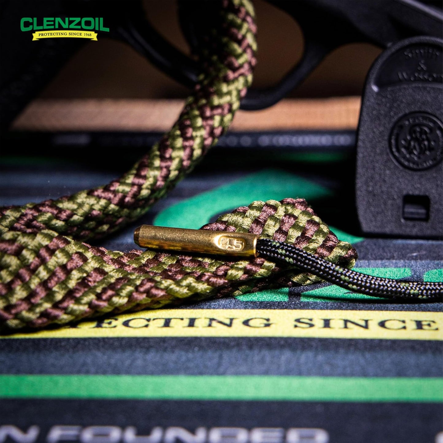 .45 Caliber Bore Cleaner - Pistol Rope for .44 Mag & .45 ACP, Includes CLP