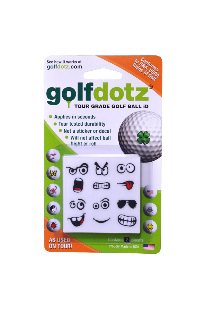 USGA Rule Conforming Golf Ball Markers, Golf Ball Stickers for Marking Balls, No More Smearing from Stamps, Gifts for Golfers, Dads, and Retirees, (Golfmoji Guys; 12-Count)