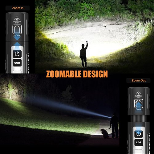 Banral Rechargeable Magnetic Small Flashlights High Lumens - Super Bright Powerful LED Tactical USB C Flashlight, 8 Modes, Dual Button Waterproof Pocket Flash Light for Emergency, Car, Camping