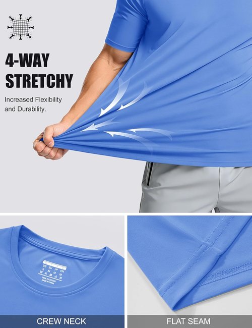 MAGCOMSEN Men's UPF 50+ Quick-Dry Athletic T-Shirt - Perfect for Running, Swimming & Workouts