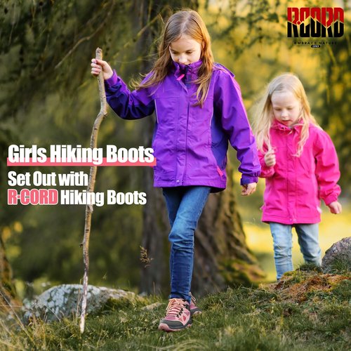 R CORD Kids Water Resistant Hiking Boots, Girls Anti Collision Anti-Skid Athletic Outdoor Ankle Adventure Trekking Boots Pink 1 Little kid