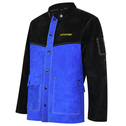 ANTAITHER Leather Welding Jacket - Exceptional Heat and Flame Protection, Heavy-Duty Coat (X-Large)