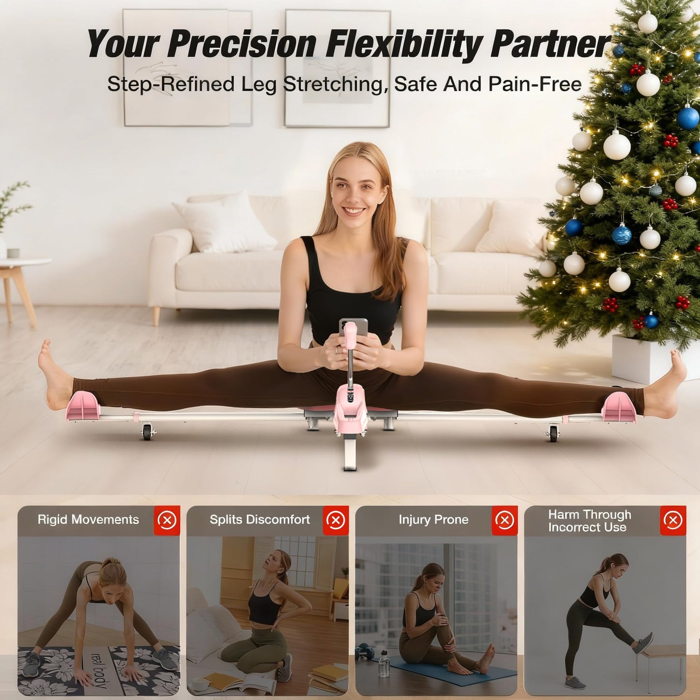 Split Machine, Leg Stretcher Split Machine for Flexibility, Adjustable 0-190° Leg Stretching Equipment Suitable for Ballet Yoga, Dance and Gymnastics, 330lb Capacity