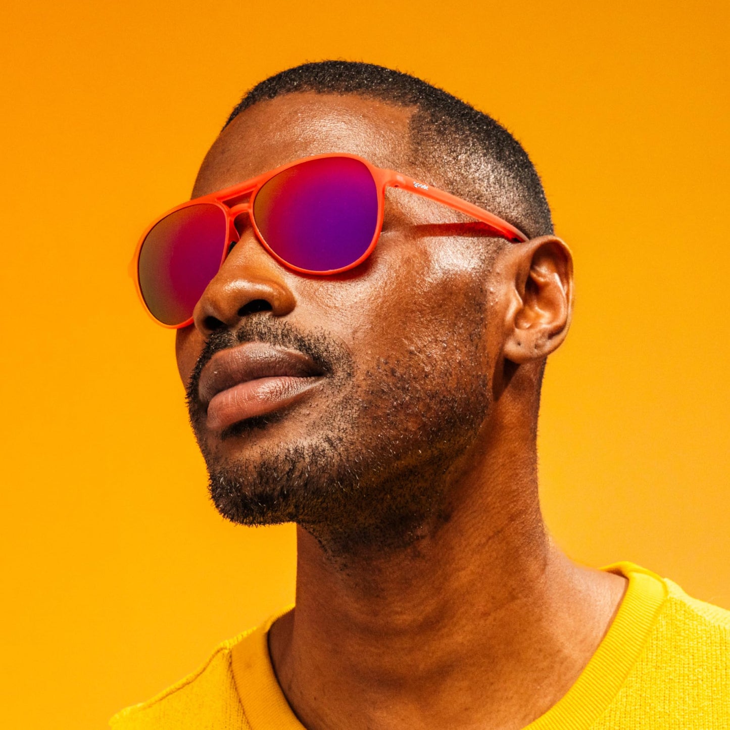 goodr Captain Blunt's Redeye Polarized Aviator Sunglasses, Medium Sized (Mach G), Red Frames with Red Mirrored Reflective Lenses, UV400 Protection, No Slip, No Bounce