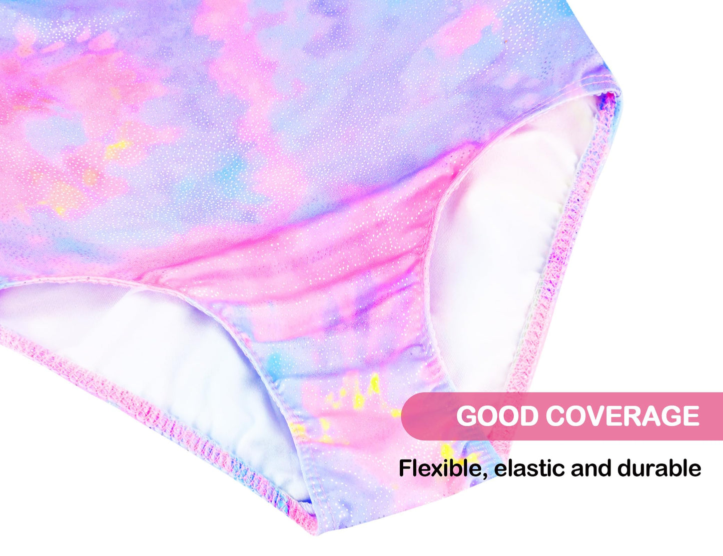 Domusgo Gymnastics Leotards for Girls 4t 5t Pink Purple Sparkly One Piece Tumbling Outfits