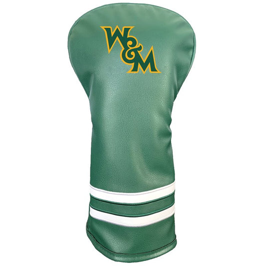 Team Golf NCAA William and Mary COL Vintage Driver Headcover, Form Fitting Design, Retro Design with Fleece Lining for Extra Club Protection