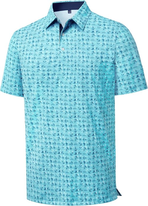Alimens & Gentle Men's Moisture-Wicking Polo Shirt - Short Sleeve Golf & Tennis Style
