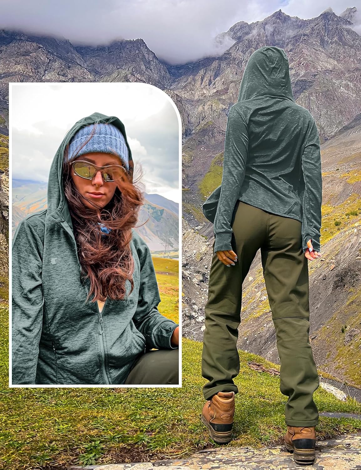 TBMPOY Women's Sun Protection Hoodie - UPF 50+ Lightweight Long Sleeve Zip Jacket for Hiking & Outdoors