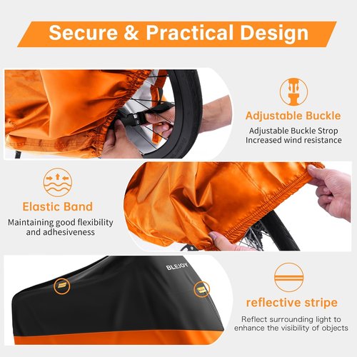Bike Cover Waterproof - Heavy Duty 420D Bicycle Cover for 1 or 2 Bikes | UV, Dust & Wind Proof