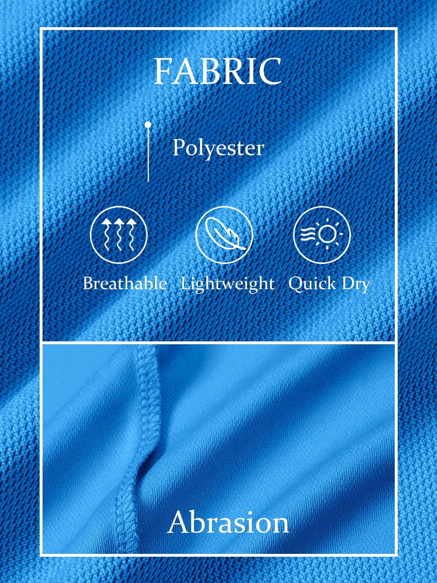 TACVASEN Mens Golf Shirt Dry Fit Mens Polo Shirts Short Sleeve Performance Golf Polos for Men with Collar Work Shirts Azure Blue, L