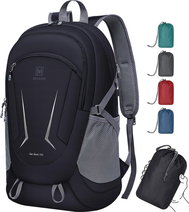 MIYCOO Backpack - Ultra Lightweight Packable Backpack for Travel Camping, 20L Hiking Back Pack Waterproof Foldable Daypack for Men Women Black