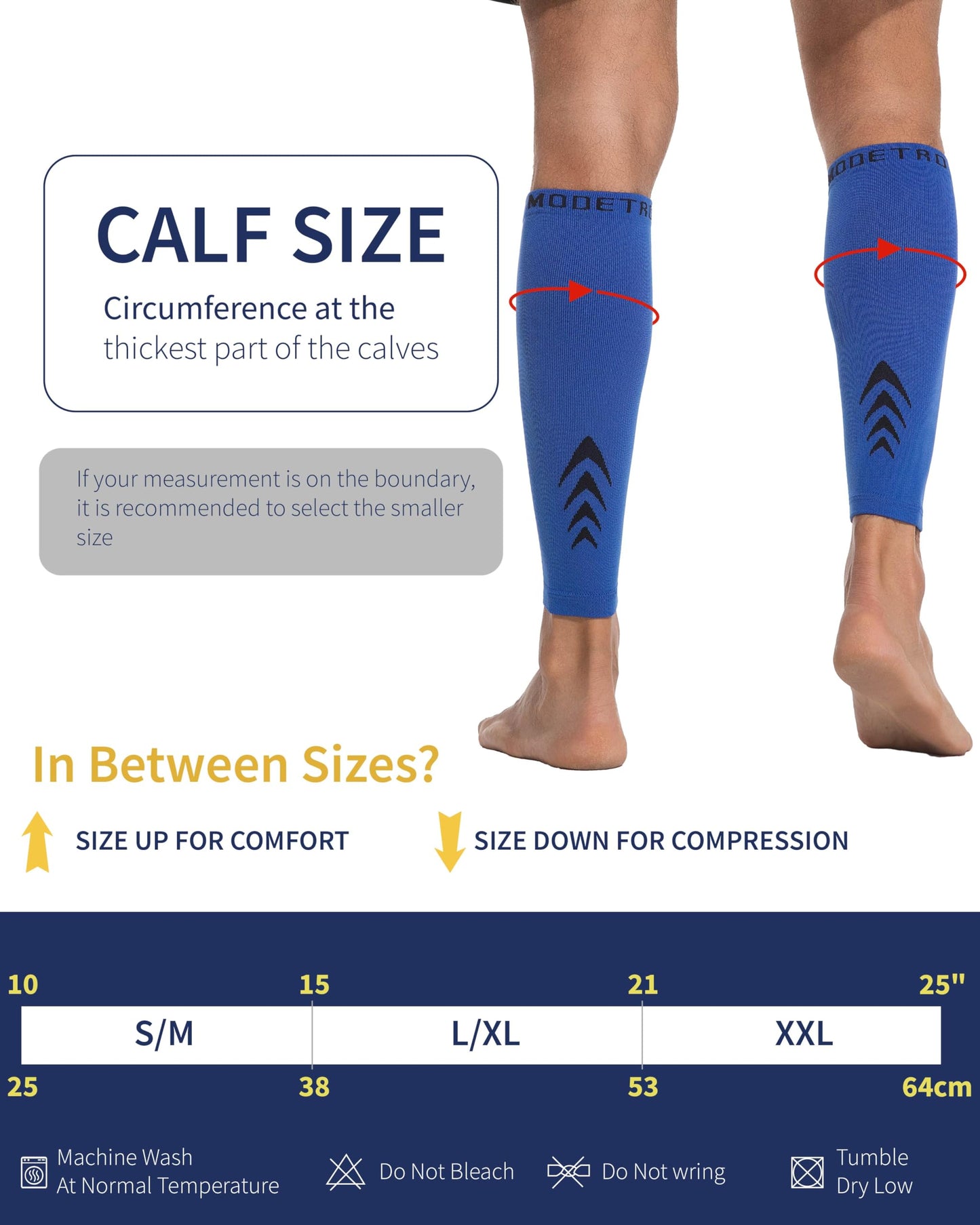 Modetro Sports Calf Compression Sleeves - Leg Sleeves for Men and Women - Shin Splint Relief Support Brace Running Flights
