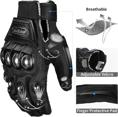 ILM Motorcycle Racing Gloves - Alloy Steel Touchscreen Design for Enhanced Grip & Control