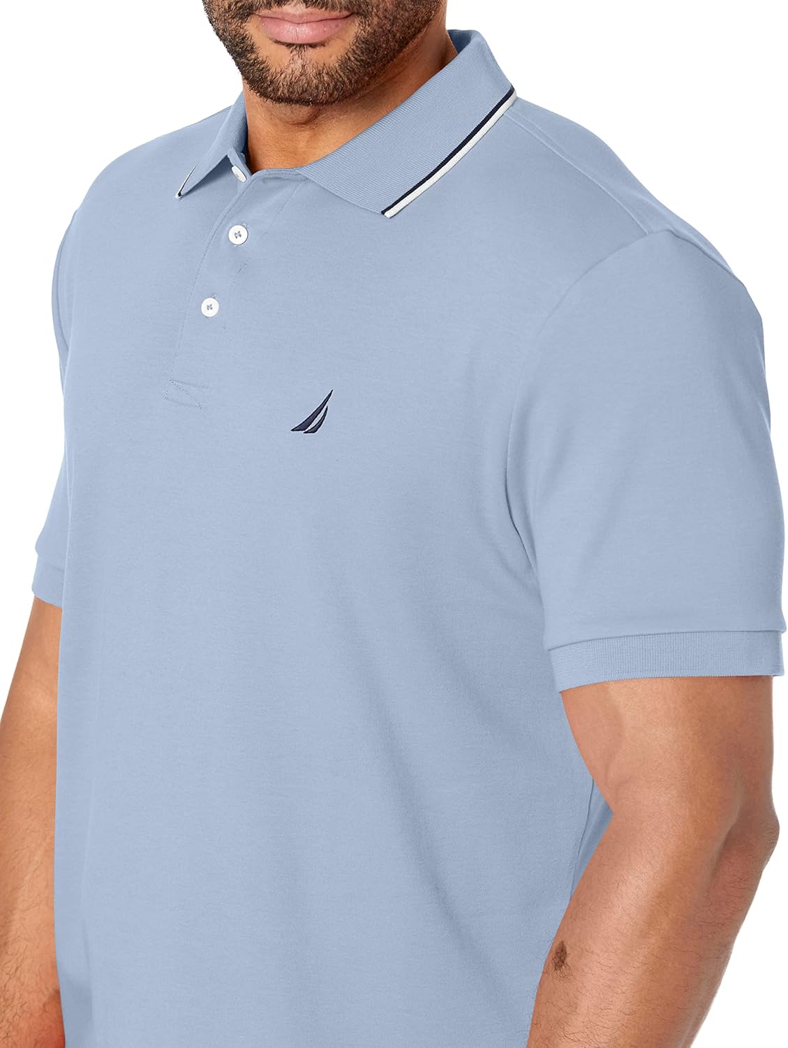Nautica Men's Classic Fit Polo Shirt - Short Sleeve with Dual Tipped Collar | Stylish Casual Wear