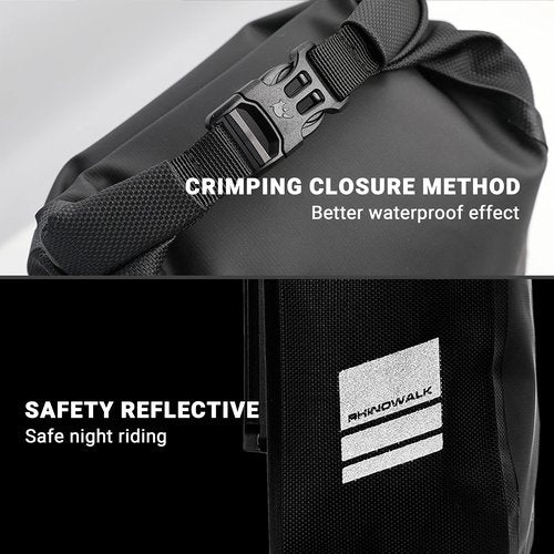 Himiway 2-Pack Bike Front Fork Bag IP68 Waterproof Bike Pannier Bag 4L*2 Bike Fork Bag Front Rack with 3M Reflective Strips Bike Bag with Quick Release Shoulder Bag Durable Shelf Package for All Bikes