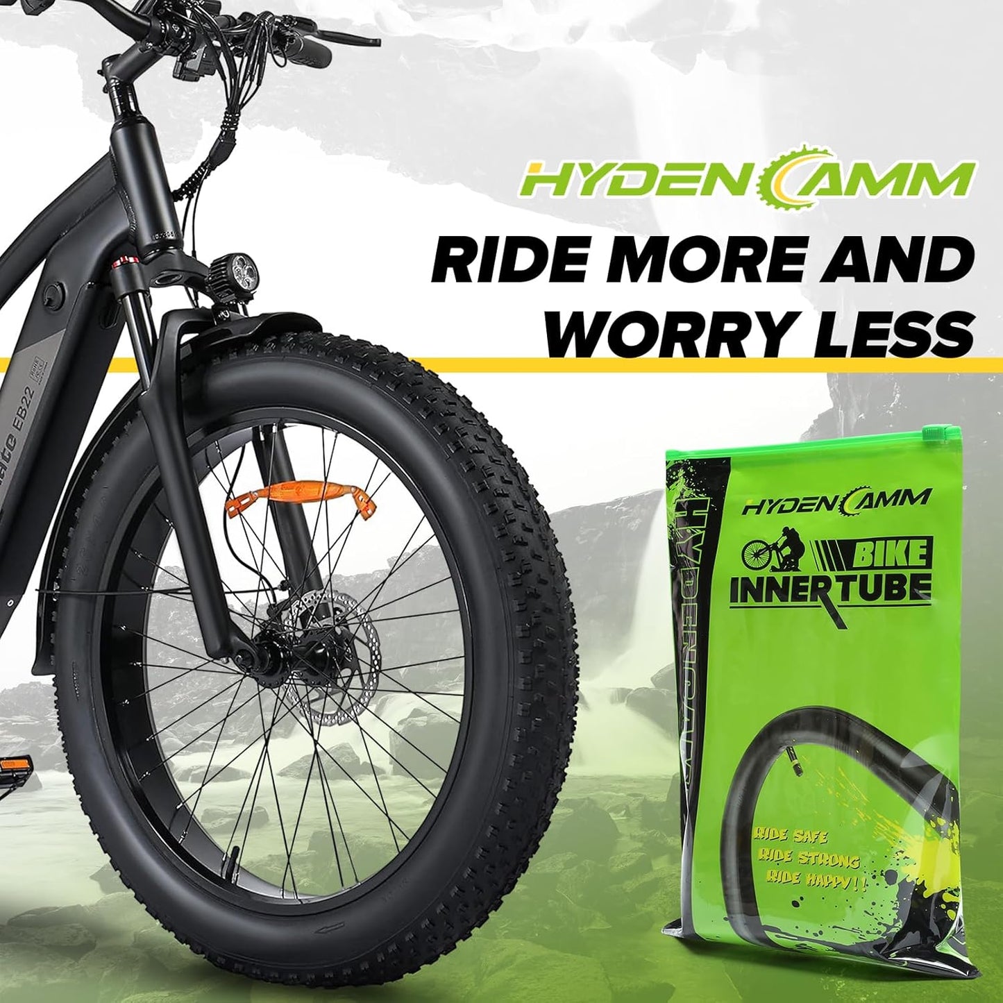Skiennix Fat Tire Bike Inner Tubes - 20/26 X 3.0/3.5 with 32mm AV Schrader Valve & Tire Levers | Durable Butyl Material