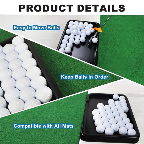 Golf Ball Tray with 18 Foam Golf Balls - Excellent Durability and Stability for Indoor and Outdoor Training - Compatible with All Hitting Mats