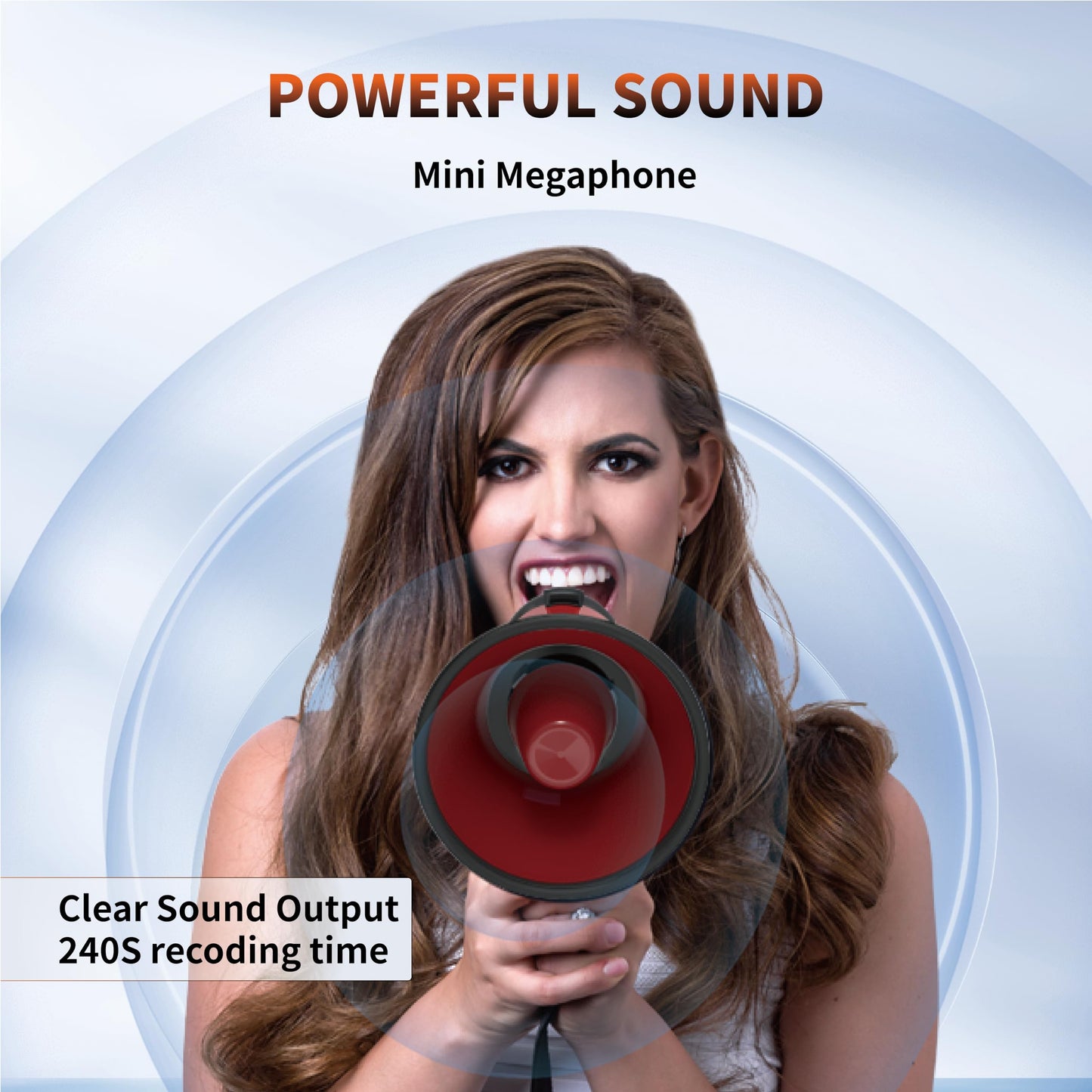 Flydot Megaphone with Speaker Microphone Siren and 240-Second Recording Includes Volume Control for Outdoor Events and Crowd Management Red