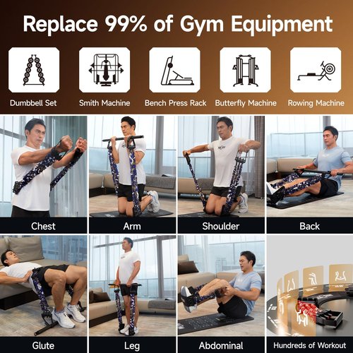 Innstar Multi-Function Resistance Bands for Working Out, Push Up Exercise Bands Resistance Bands Set for Bench Press Gym Equipment, Home Workout, Travel Portable (Black 198LBS)