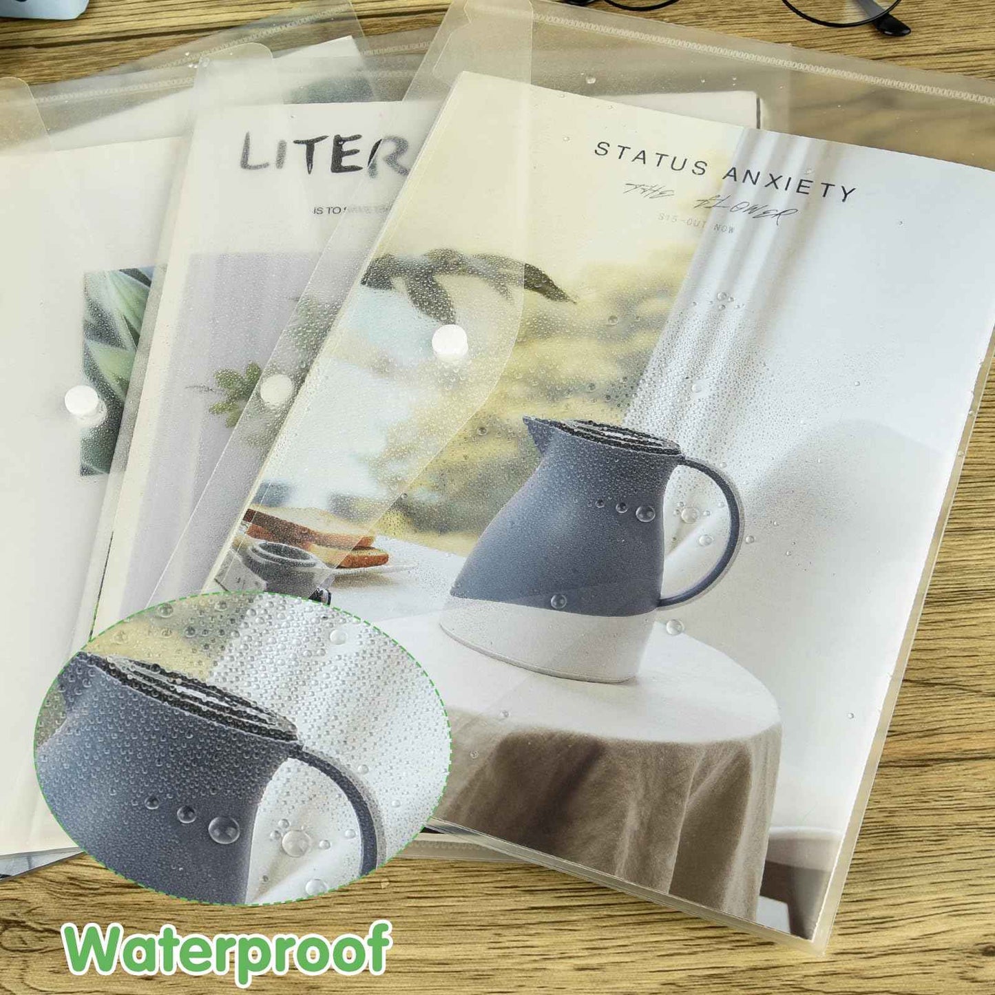 NACHLYNN 108 Pack Plastic Envelopes Poly Envelopes with Snap Closure A4 Size Clear Document File Folders Organizers Clear File for School Office Supplies