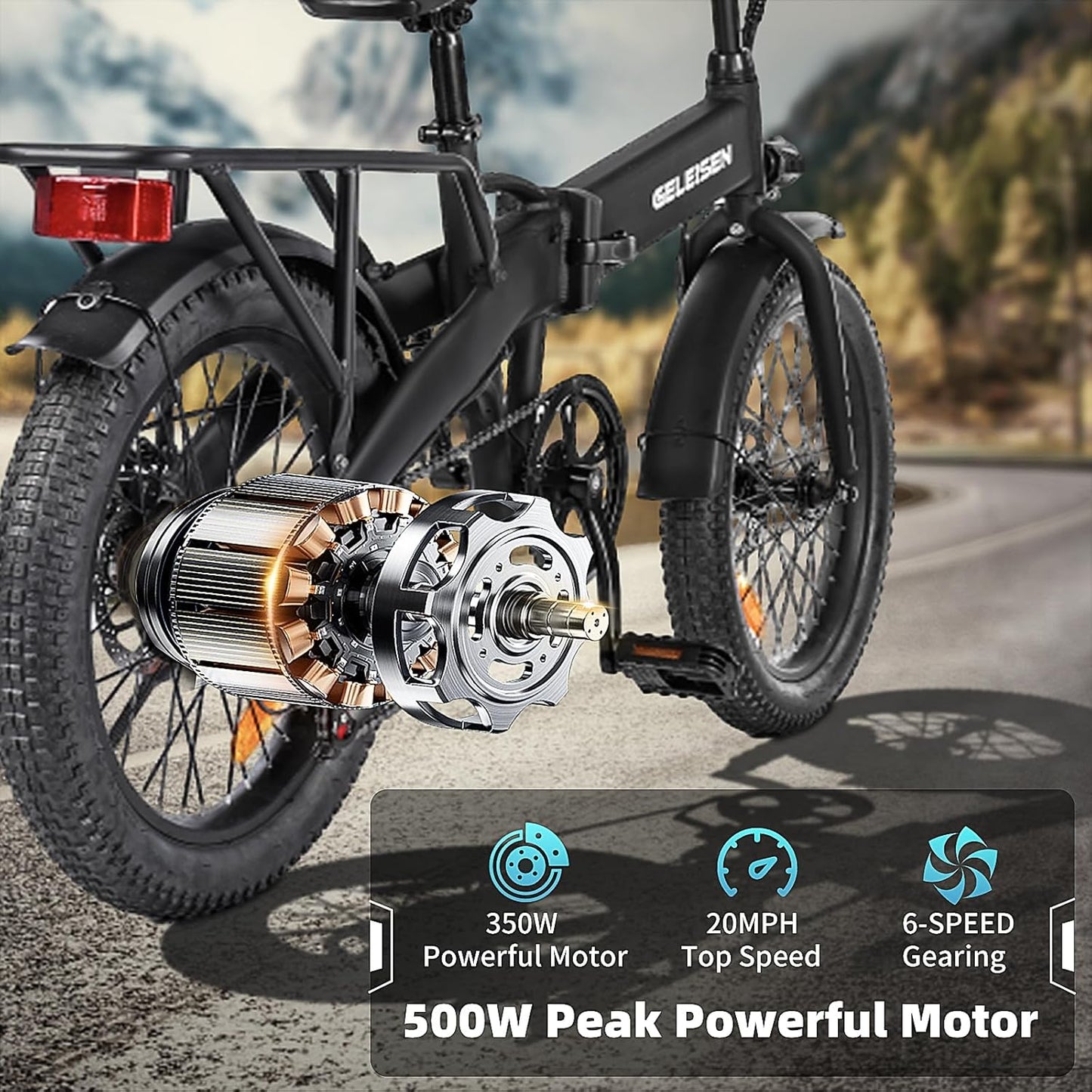 Skiennix Folding Electric Bike - 20" Fat Tire Ebike with 374.4Wh Battery & LCD Display | 20MPH Speed