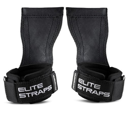 Fitgriff® Elite Straps - Lifting Wrist Straps (Rubber Grips) for Weightlifting, Gym, Workout, Deadlift - Anti-Slip Revolution for Men and Women (Black, M/L)
