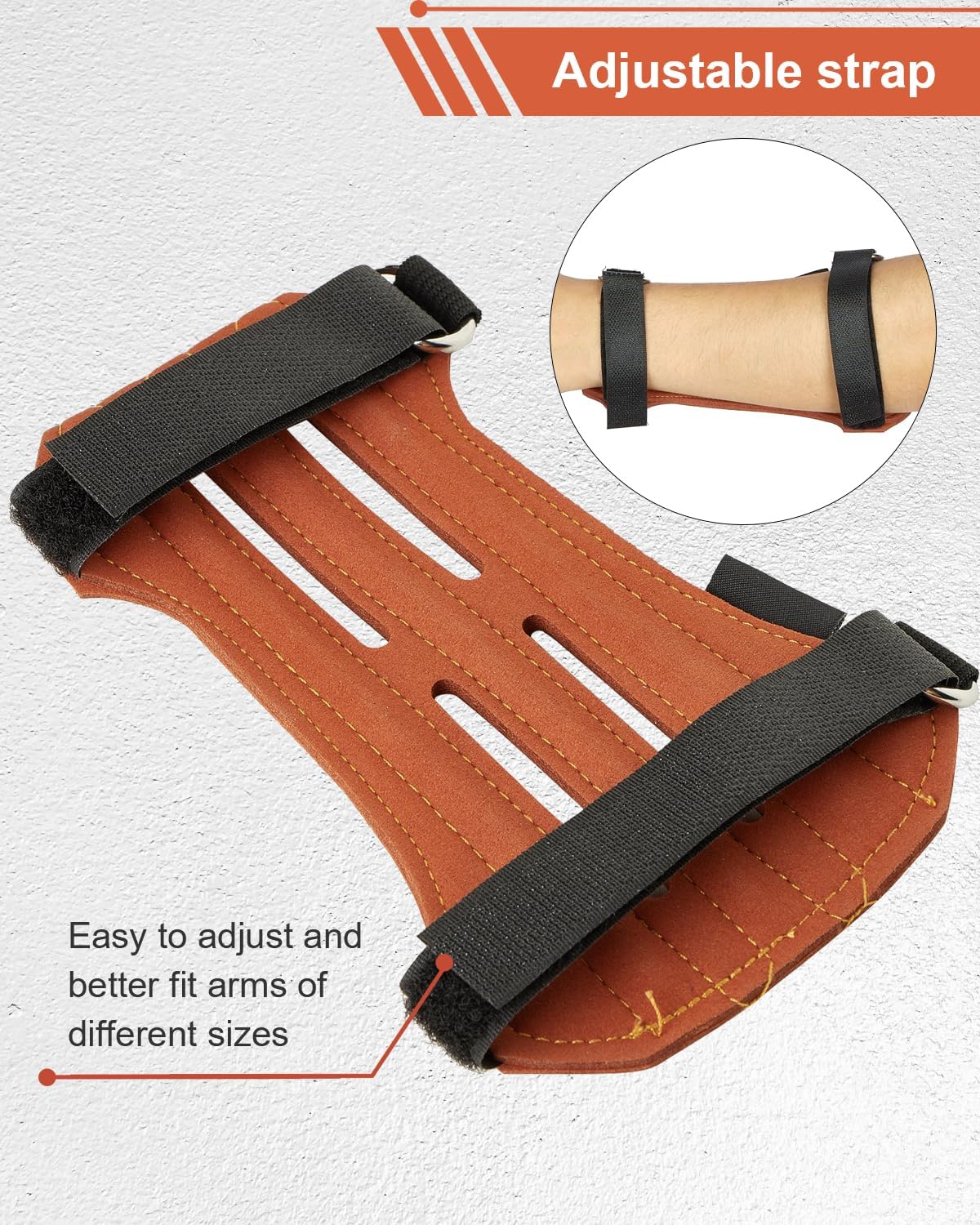 Toparchery Arm Guard & 3 Finger Protective Gloves - Brown for Recurve & Compound Bow Shooting