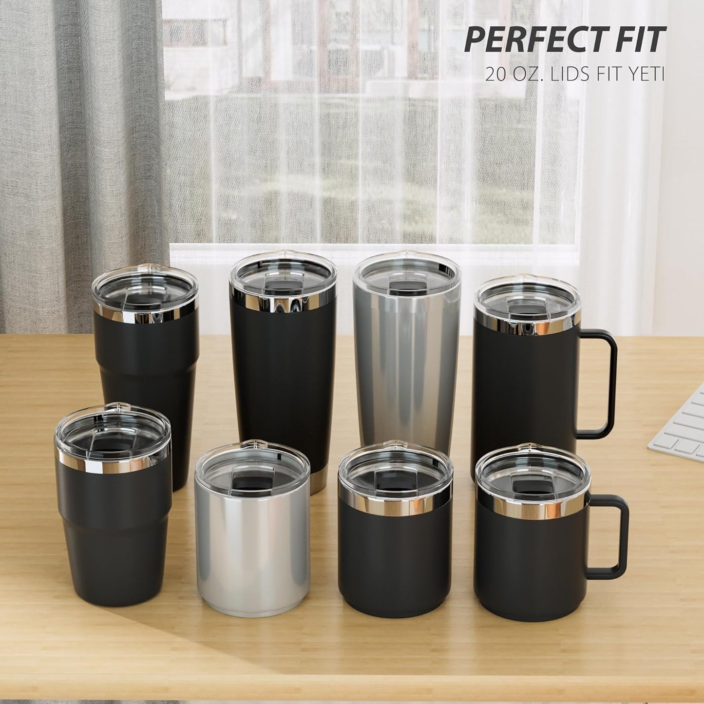 YETI Replacement Tumbler Lids - 20 oz Magnetic Slider Covers | BPA-Free & Easy to Clean - 3 Pack