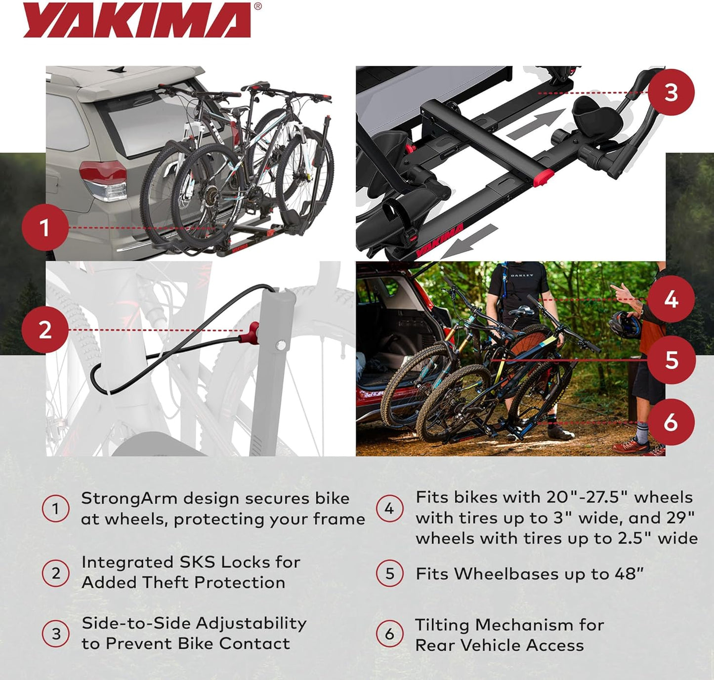 YAKIMA HoldUp Hitch Mount Bike Rack - Durable Design for 2 Bikes | Easy Installation & Secure Fit