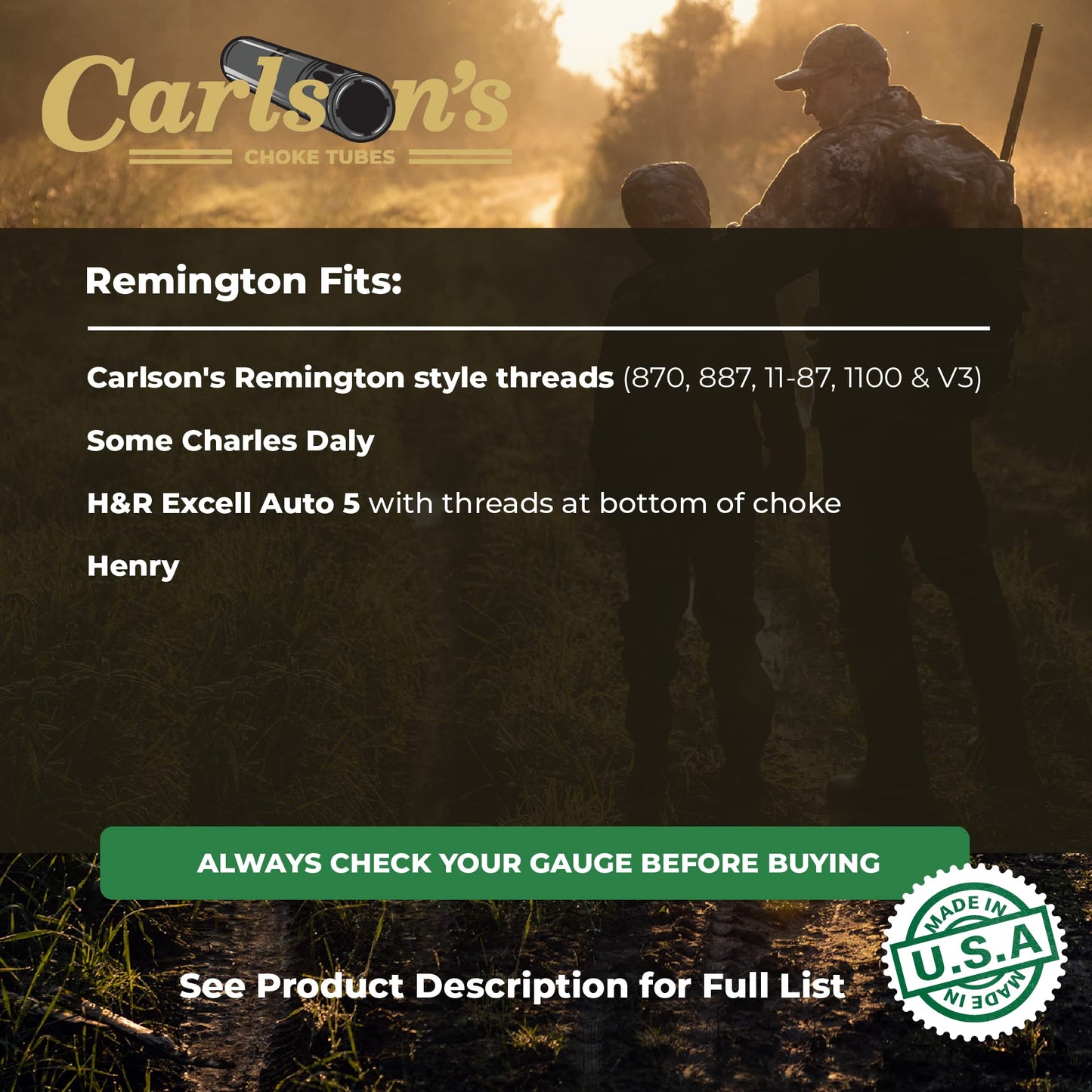 CARLSON'S Choke Tubes 12 Gauge for Remington [ Full | 0.700 Diameter ] Blued Steel | Delta Waterfowl Flush Choke Tube | Made in USA