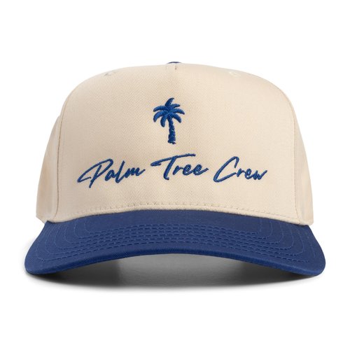Palm Tree Crew Crew Hat, Blue/Natural, One Size