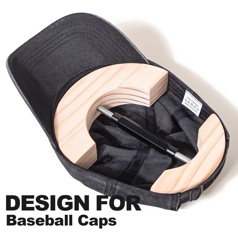Tusirgre Hat Stretcher, Specifically Designed Hat Stretcher for Baseball Caps, Fitted Hats Jack for Hats Size 6 1/2 to 7 7/8, Fitted Ball Cap Jack, Solid Wood, Heavy Duty of Baseball Extender Widener