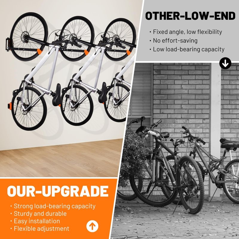 SAMRELAX Swivel Bike Rack Wall Mount, 1 pcs Bike Hanger Wall Mount, Wall Space-Saving Vertical Bike Hanger, Sturdy Bike Storage Rack, Indoor Bicycle Hooks