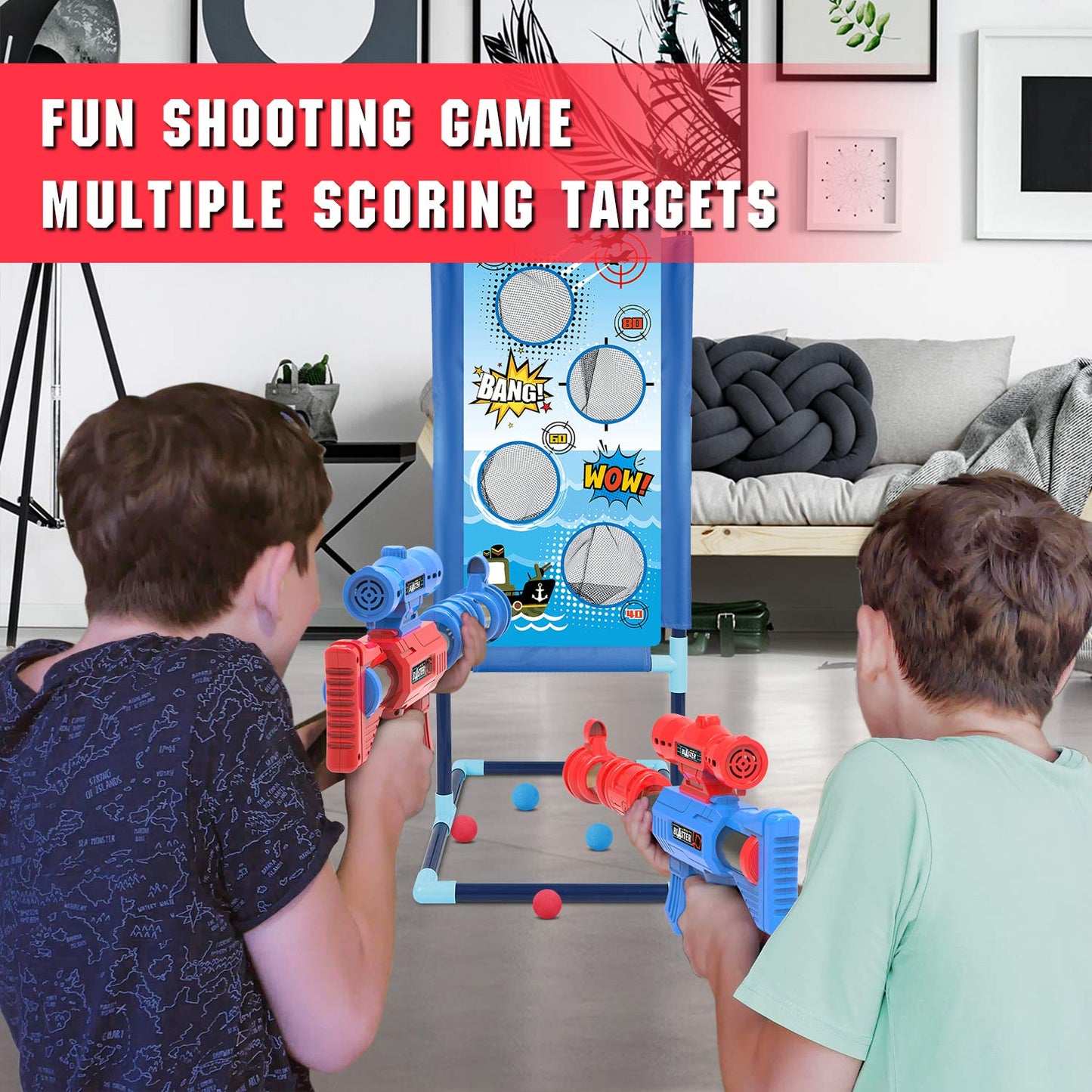 YEEBAY Target Game Set for Age 6, 7, 8,9,10+ Year Old Kids, Boys, Active Play Game with Soft Foam Balls and Scoring Target
