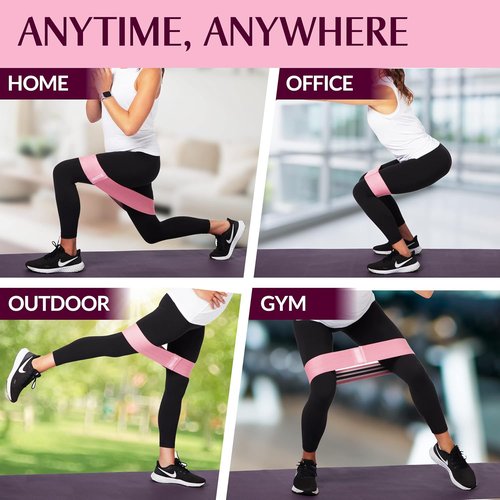 Gymbee Premium Resistance Bands - No Slip Cloth Booty Bands for Glutes & Thighs | 3 Levels for Home & Gym Fitness