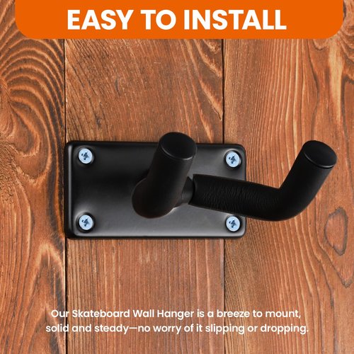 HNYYZL Skateboard Hanger,4Pcs Skateboard Hooks for Wall Longboard Wall Mount,for Electric Skateboard, Guitar,Ukulele